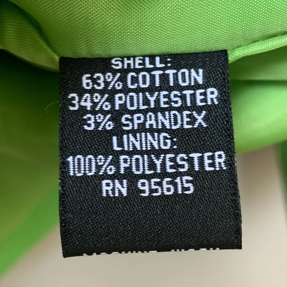 RAFAELLA Women’s Bright Green 3/4 Sleeve Two Button Front Closure Jacket Blazer